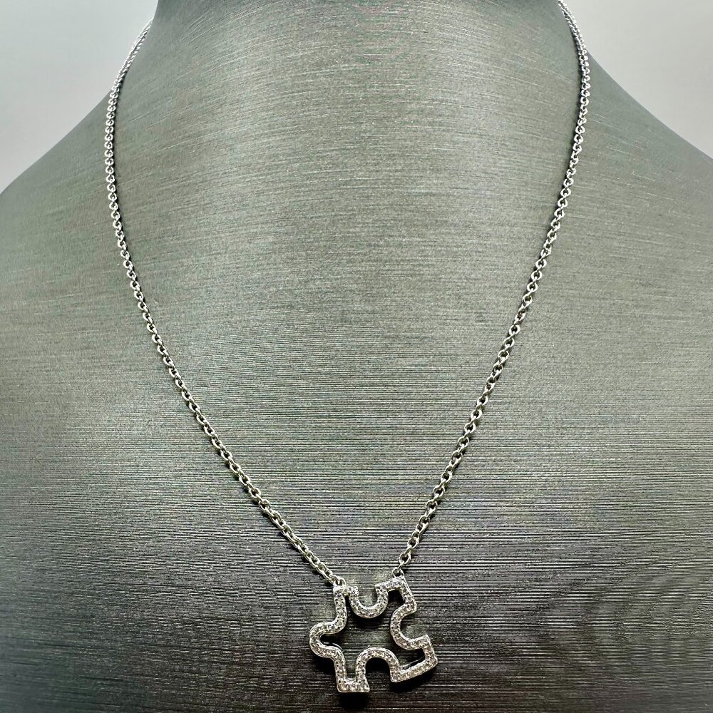 Zirconia 925 Fancy Pendant Necklace Sterling Silver Adjustable